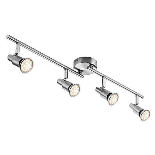 IMPTS LED Deckenleuchte Deckenlampe, 4-flammig Dreh- und schwenkbar 3W GU10 230V IP20 Metall Warmweiß, für Küche Wohnzimmer...