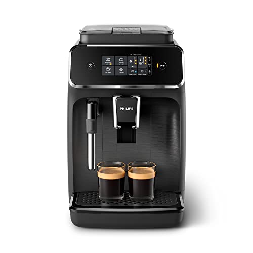 PHILIPS Serie 2200 Kaffeevollautomat – Klassischer Milchaufschäumer, Intuitives Touchdisplay, mattes Schwarz (EP2220/10)