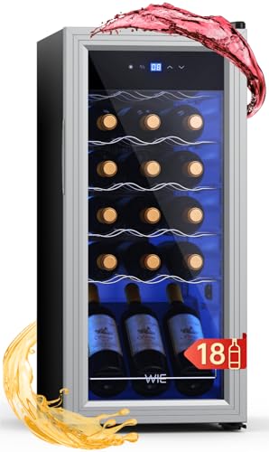 WIE Weinkühlschrank Compressor 53 Liter 18 Flaschen Getränkekühlschrank Kleiner Weinschrank Klein Wein-Kühlschrank mit...