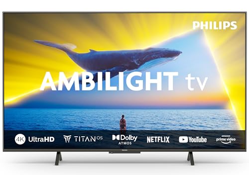 Philips Ambilight 43PUS8109 4K LED Smart TV - 43-Zoll Display mit pixel-präziser Ultra HD, Titan OS Plattform und Dolby Atmos,...