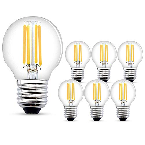 LED Glühbirne E27,6W LED E27 Warmweiss,540 Lumen Filament Lampe, ersetzt 60W Glühfadenlampe, 2700K Warmweiß Glühbirnen E27,6er Pack