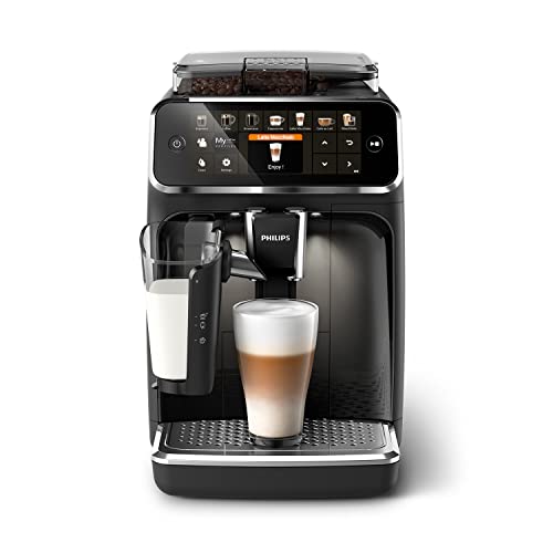 Philips Serie 5400 Kaffeevollautomat – LatteGo Milchsystem, 12 Kaffeespezialitäten, Intuitives Display, 4 Benutzerprofile, Schwarz...