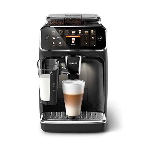 PHILIPS Serie 5400 Kaffeevollautomat – LatteGo Milchsystem, 12 Kaffeespezialitäten, Intuitives Display, 4 Benutzerprofile, Schwarz...