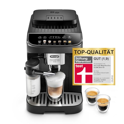 De'Longhi Magnifica Evo ECAM 292.81.B Kaffeevollautomat mit LatteCrema Milchsystem, 7 Direktwahltasten für Cappuccino, Espresso und...
