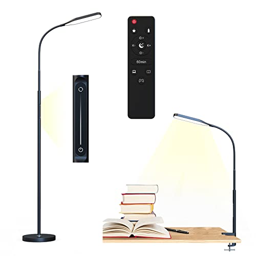 anyts Stehlampe Dimmbar LED Stehlampe Wohnzimmer Stehleuchte mit 3 Verwendungen als schreibtischlampe/stehlampe/klemmbar...