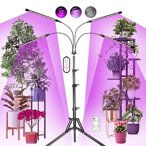 Railee Pflanzenlampe LED Vollspektrum 120 LEDs Grow Lampe Pflanzenleuchte Pflanzenlicht mit Ständer Pflanzen LED Wachstumslampe für...